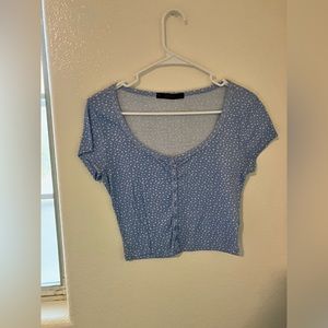 Blue crop top